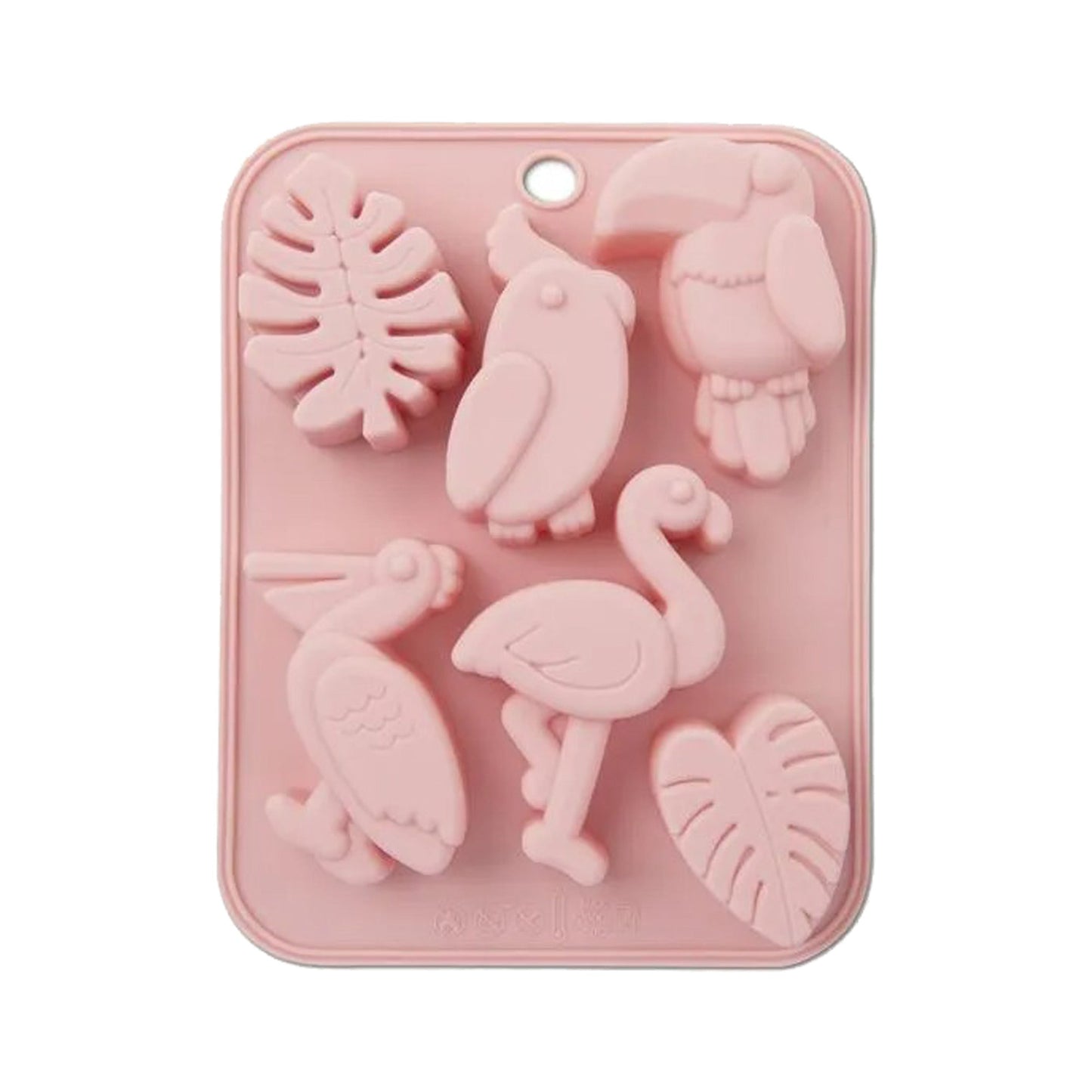 Tropical Birds & Leaves Silicone Fondant & Chocolate Mold 6 Cavity