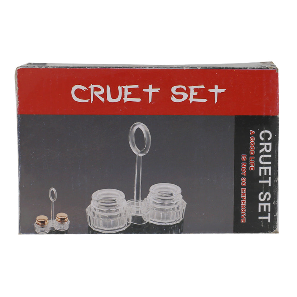 Acrylic Cruet Set With Stand 2Pcs