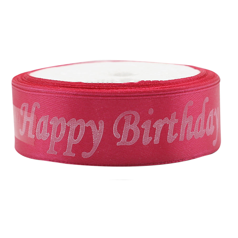 Happy Birthday Printed Ribbon Pink
