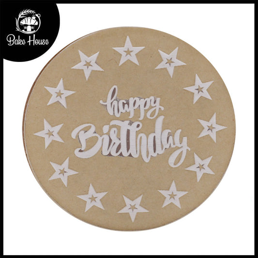 Happy Birthday With Stars Fondant Stamp Plastic