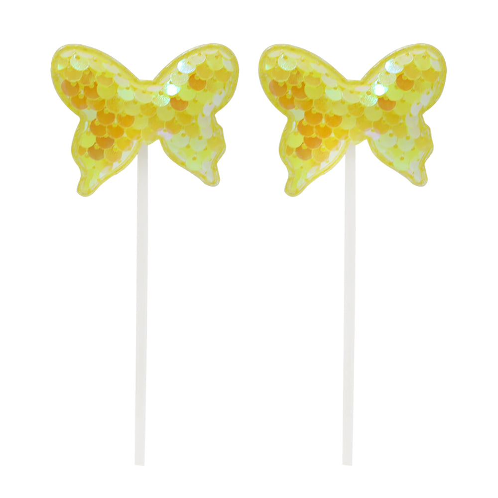 Butterfly Cake Topper Yellow 2Pcs Set