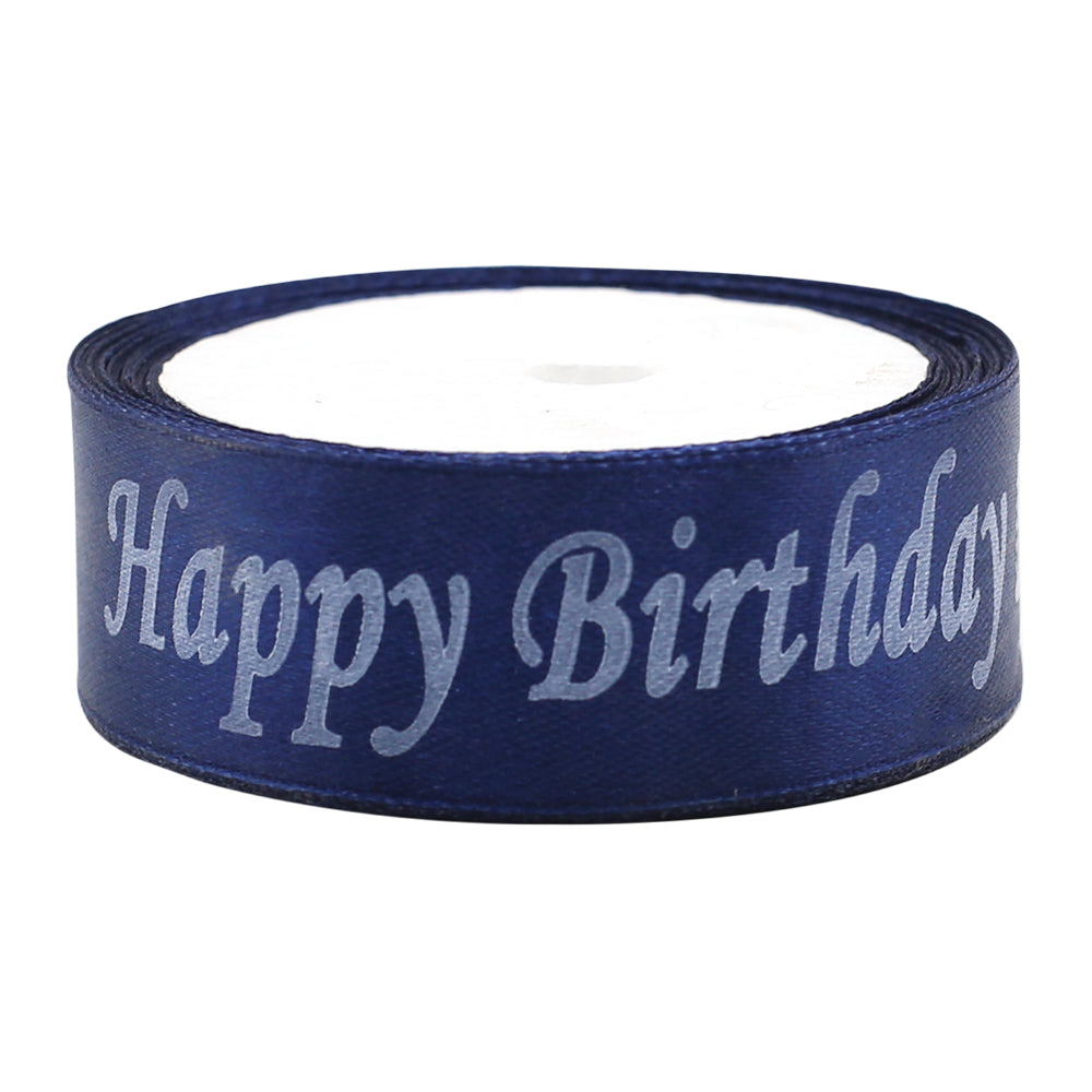 Happy Birthday Printed Ribbon Blue
