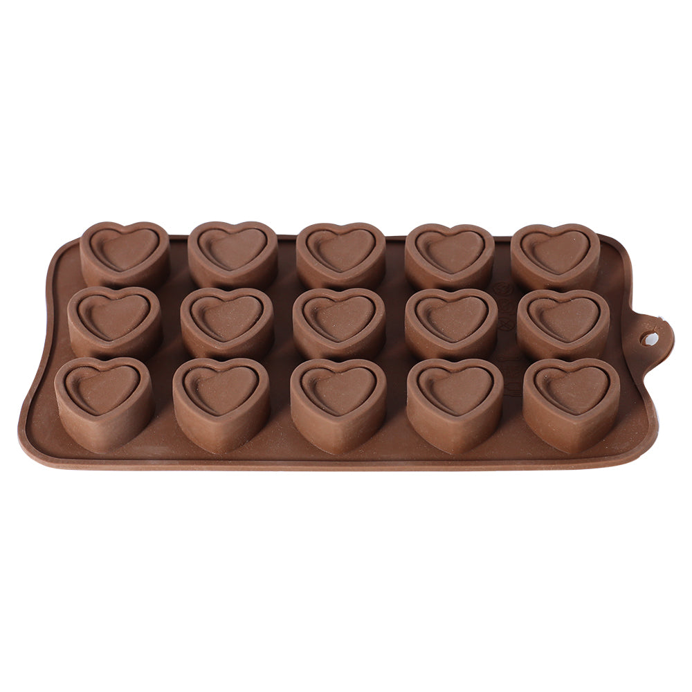 Double Heart Silicone Chocolate Mold 15 Cavity Design 2