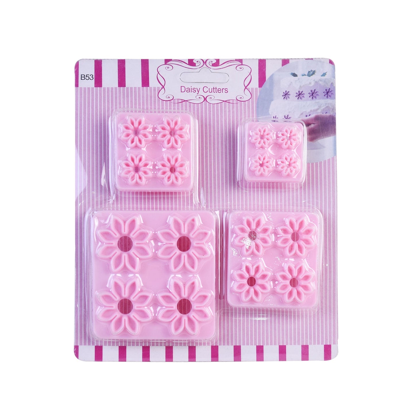 Daisy Flower Fondant & Cookie Cutter 4Pcs Pack