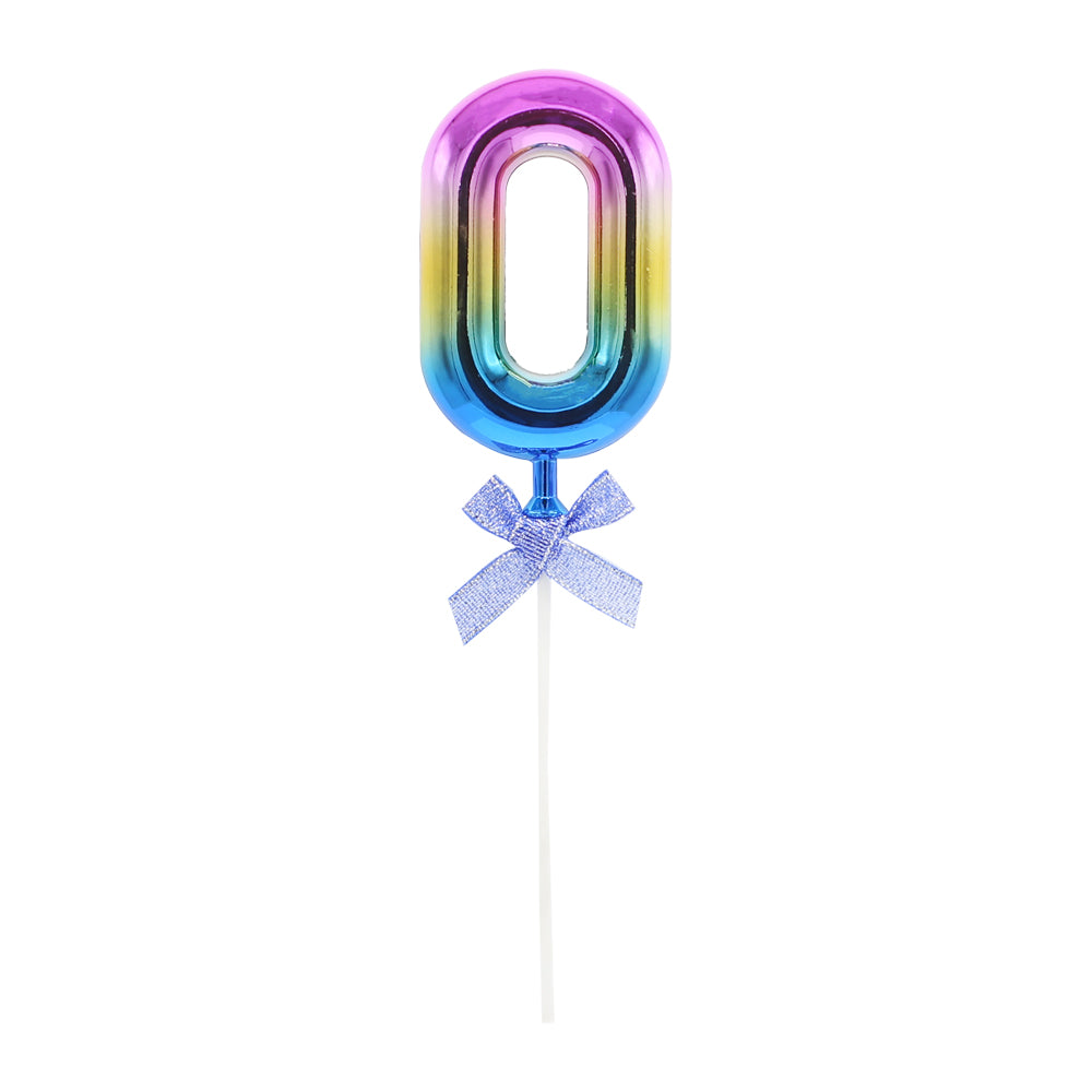 0 Number Multicolor Cake Topper