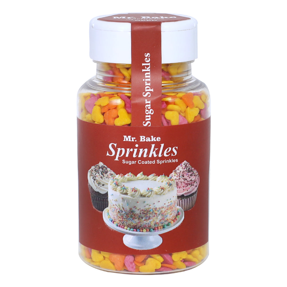 MR Bake Confetti Heart Mix Sprinkles (Orange,Pink,Yellow) – 90g Jar