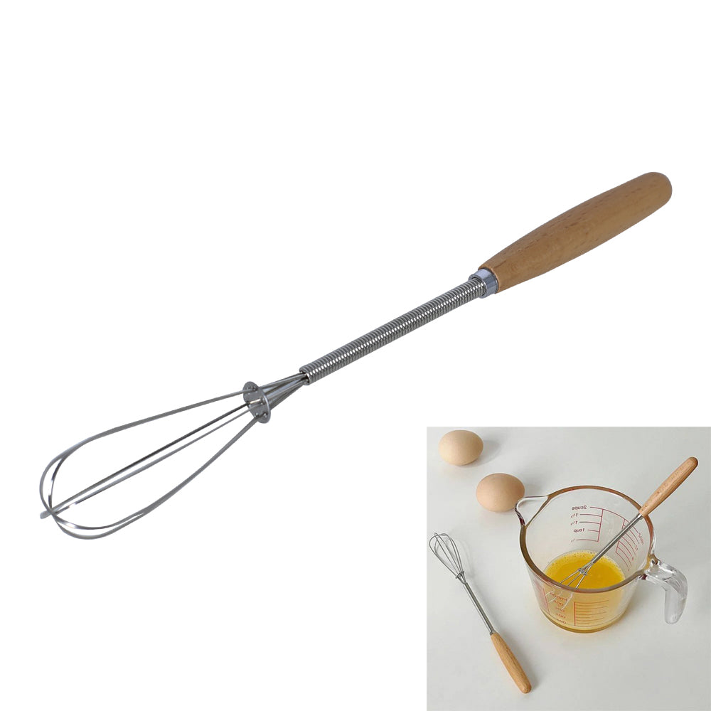 Mini Hand Whisk Stainless Steel With Wood Handle