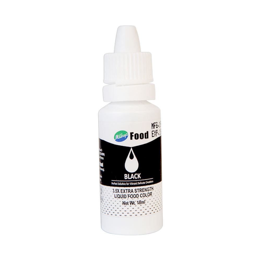 Milkyz Food Liquid Food Color Black 18ML Dropper Bottle