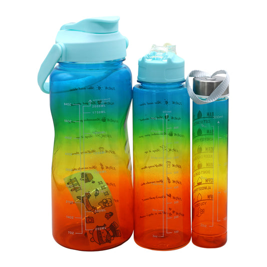 Motivational Gradient Water Bottle 3Pcs Set