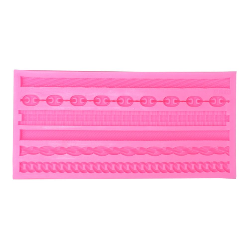 3D Knit Rope And Chain Silicone Fondant Mold 6 Cavity