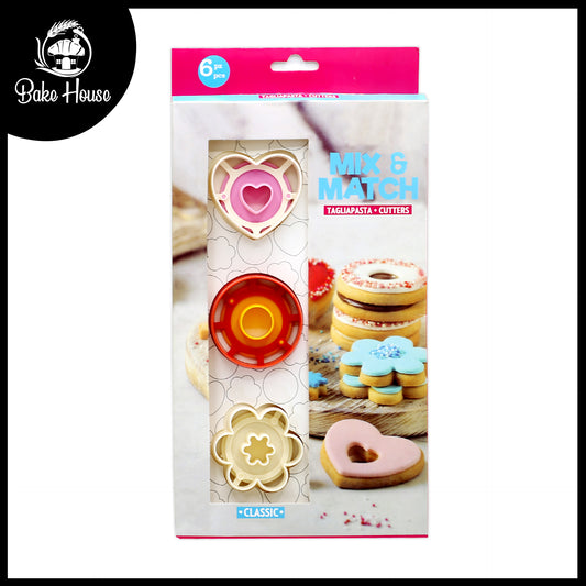 Heart, Round And Flower Shape Cookie And Biscuit Cutter Plastic 3Pcs Set