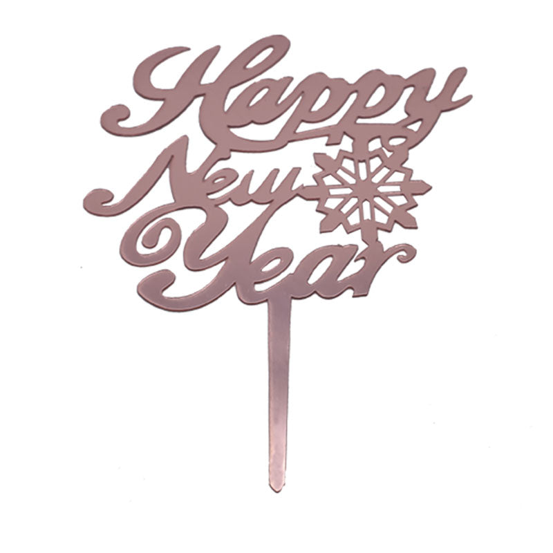 New Year Cake Topper featuring a Snowflake Design