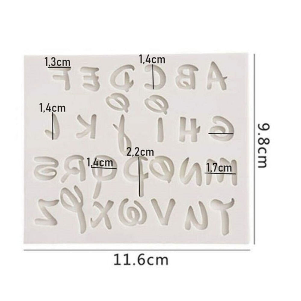 Small Size UpperCase Stylish Alphabet Silicone Fondant Mold 27 Cavity