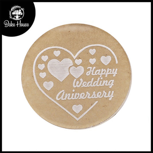 Happy Wedding Anniverary Fondant Stamp Plastic