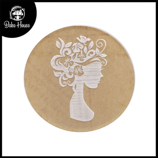 Girl Hair With Flowers Fondant Stamp Plastic