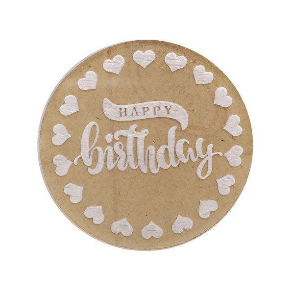 Happy Birthday Fondant Stamp Plastic WIth Mini Heart