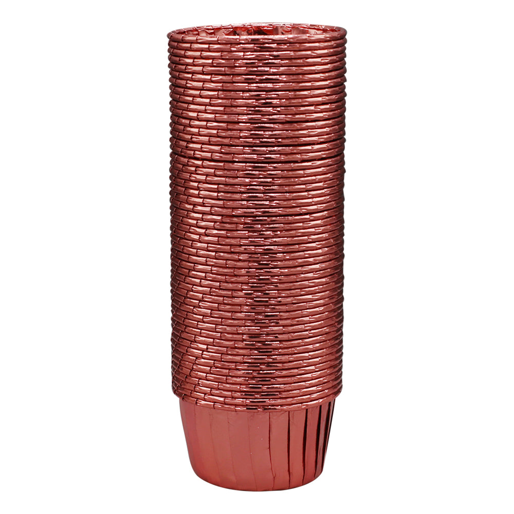 50 Pcs Paper Foil Cupcake Liner Rose Gold