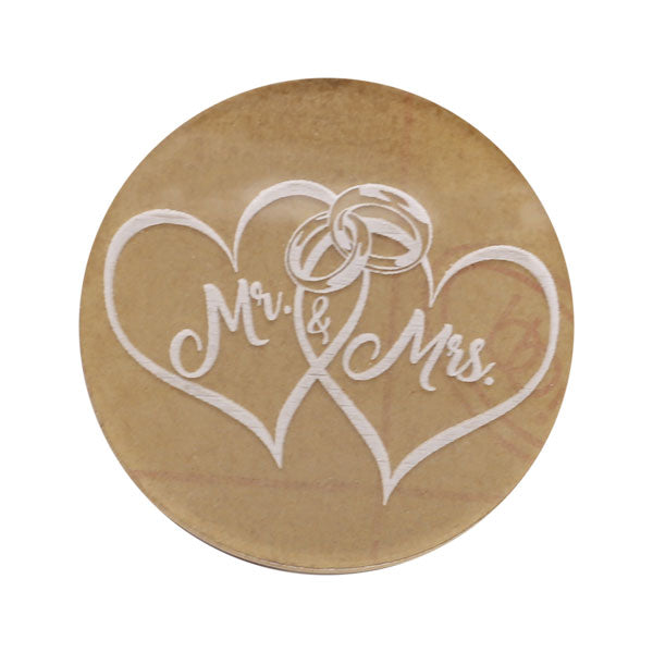 Mr And Mrs Fondant Stamp Plastic With Heart And Ring Design