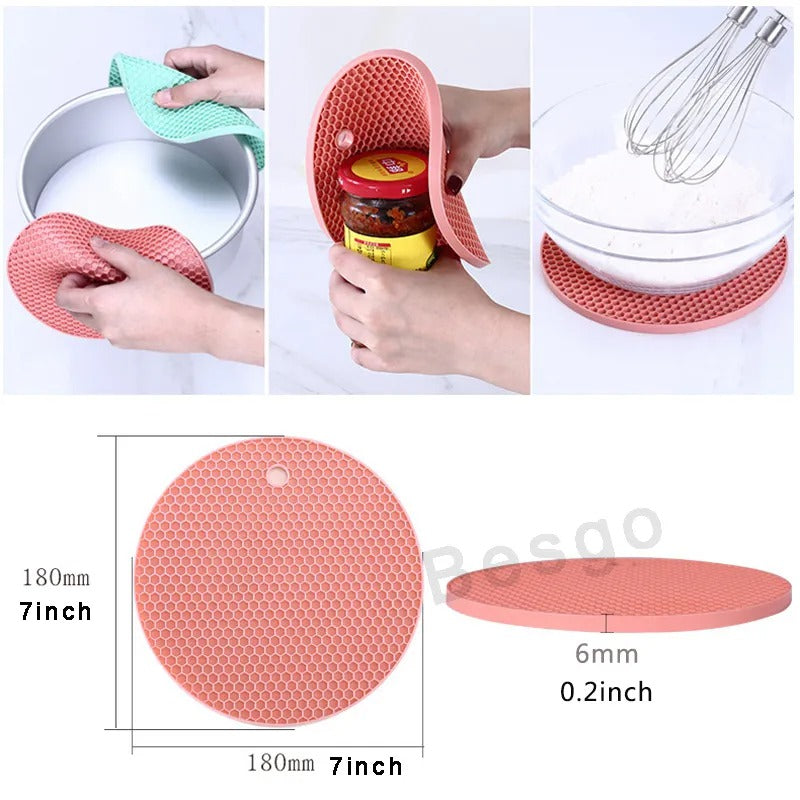 Round Hot Pot Mat Silicone 17cm