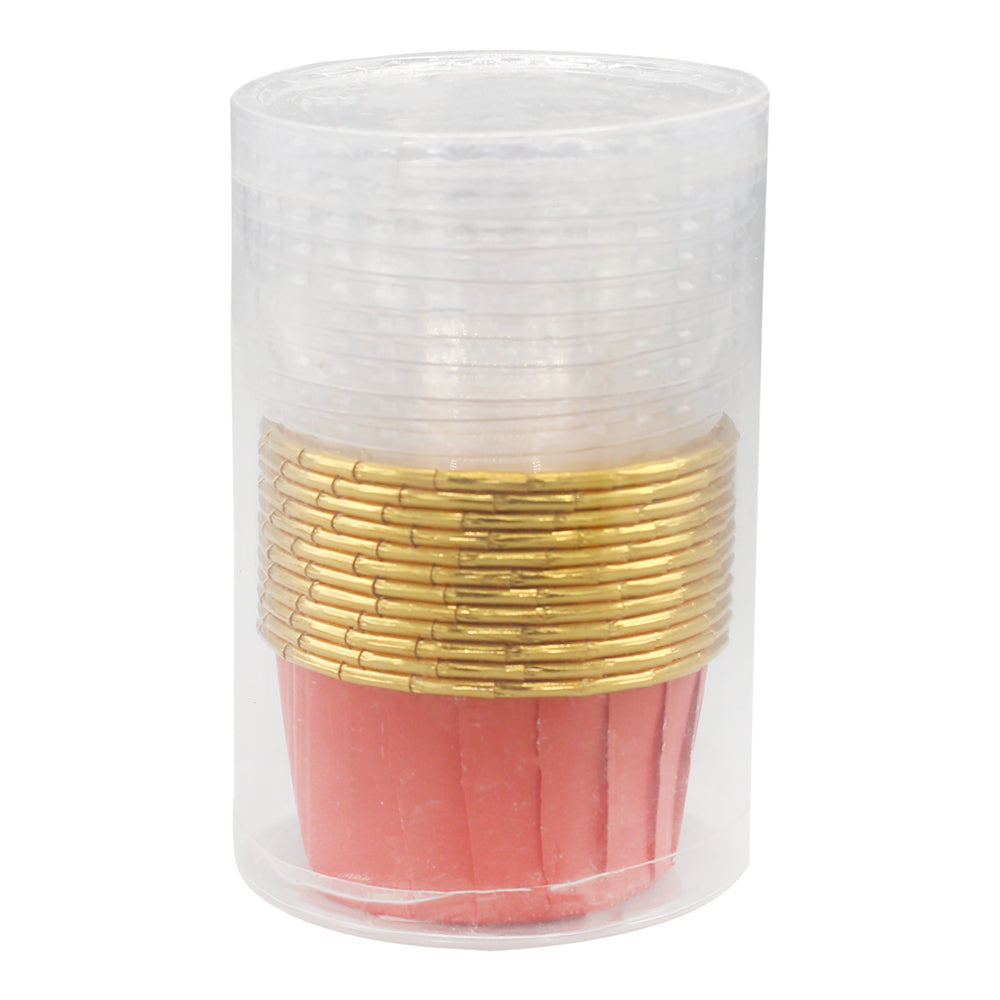 12Pcs Red Foil Cupcake liner With Plastic Cap