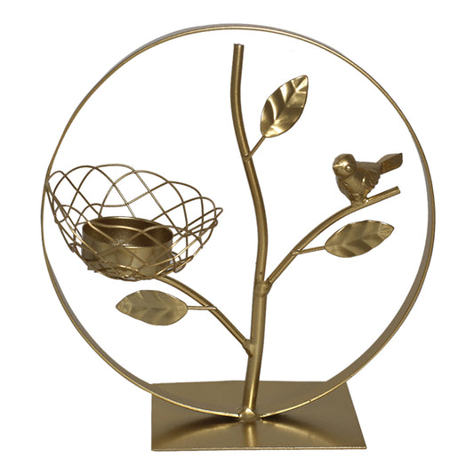 Table Decorated Candle Holder With Bird
