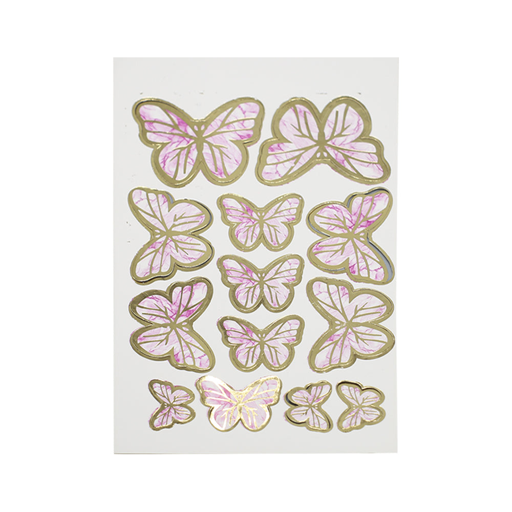 Shade Pink Color Butterflies Cake Topper 13 Pcs Pack