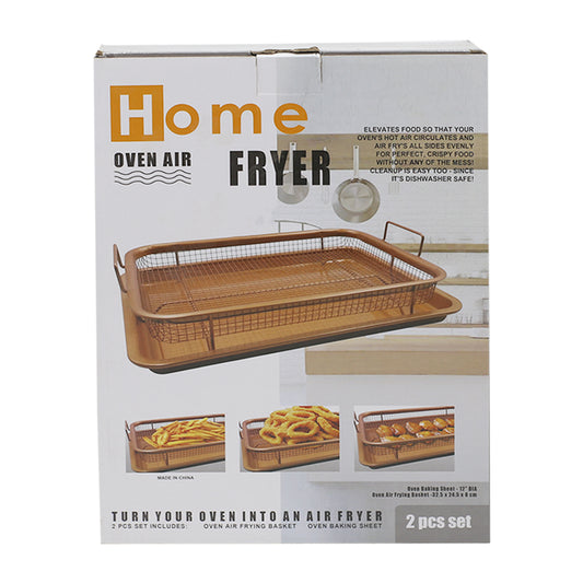 Home Oven Air Fryer Set 2Pcs (Silver)