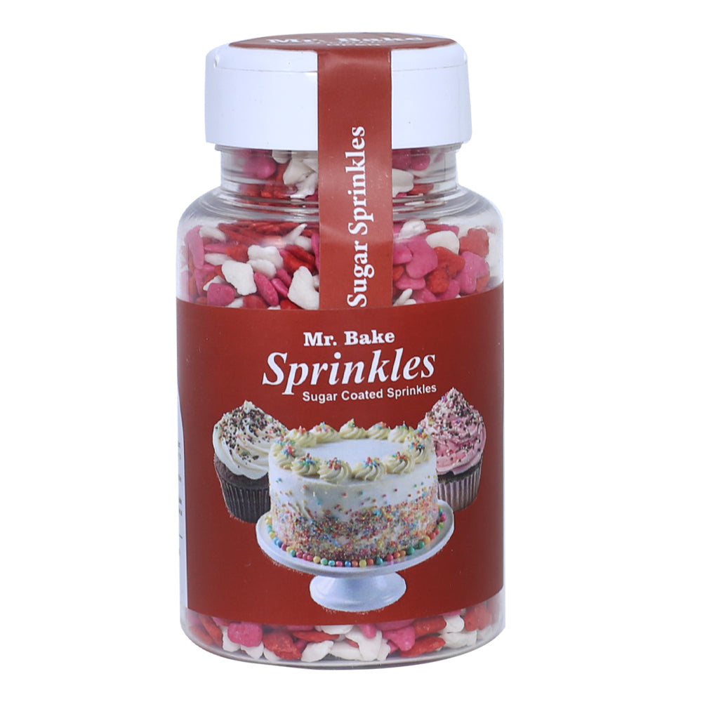 MR Bake Confetti Heart Mix Sprinkles (Red,Pink,White) – 90g Jar