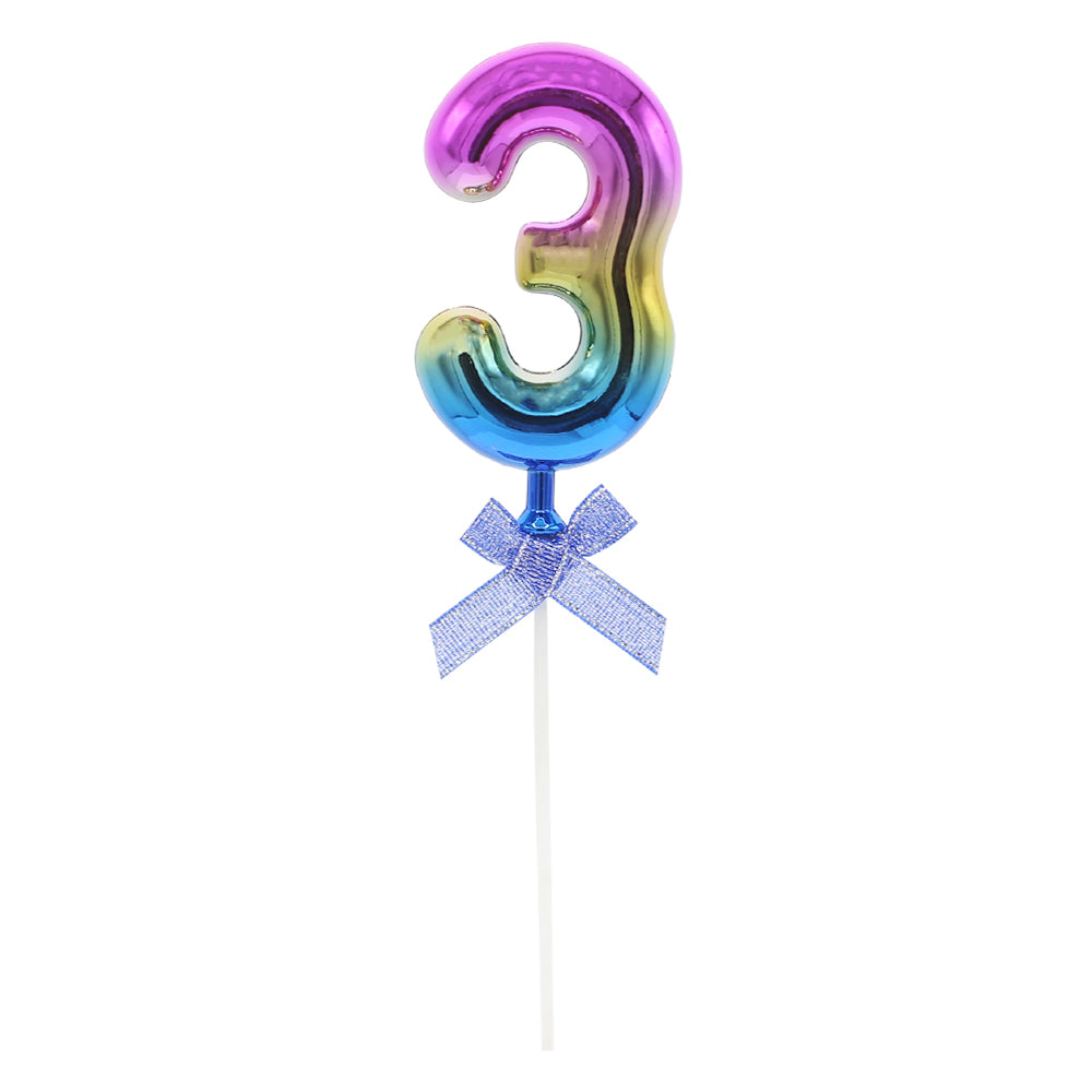 3 Number Multicolor Cake Topper