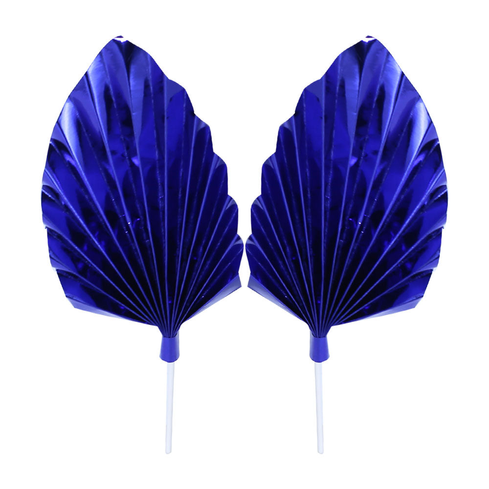 Palm Leave Dark Blue Cake Topper 2Pcs Set