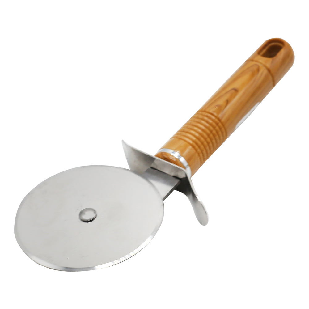 7.5cm Pizza Cutter With Wood Texture Handle