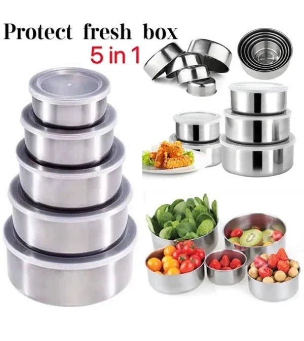 Stainless Steel Bowl 5Pcs Set (10,12,14,16,18 CM)