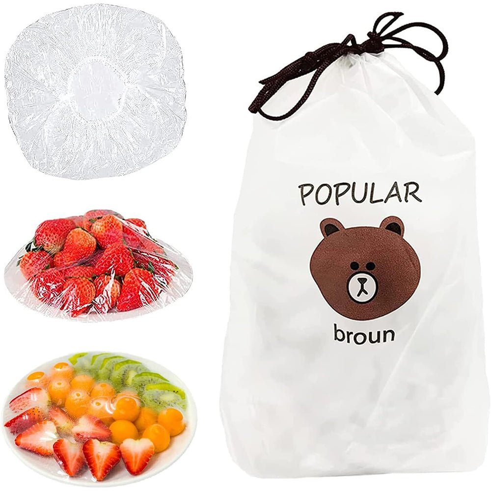 Disposable & Reusable Elastic Food Covers 100 Pcs