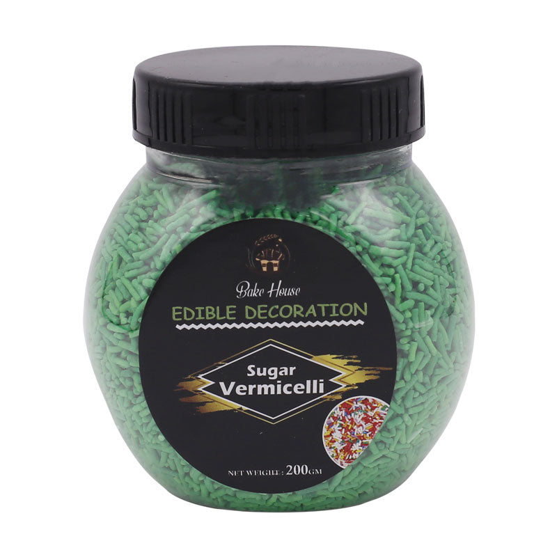 Edible Cake Decorating Vermicelli 200g Pack (Green)