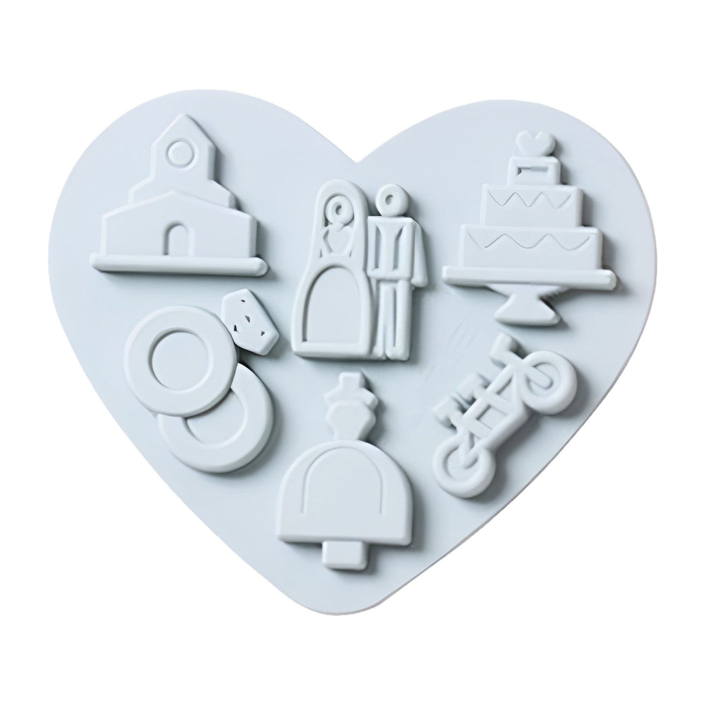 Wedding Theme Silicone Fondant And Chocolate Mold 6 Cavity