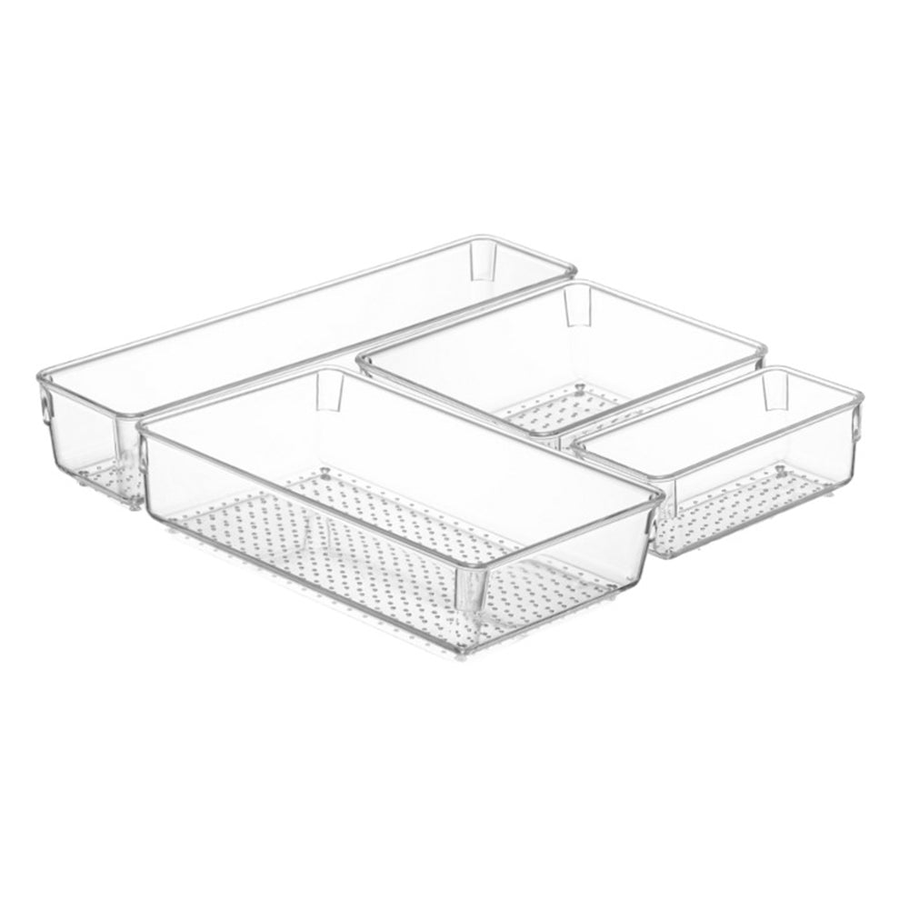 4-Piece Acrylic Cosmetics Organizer Set