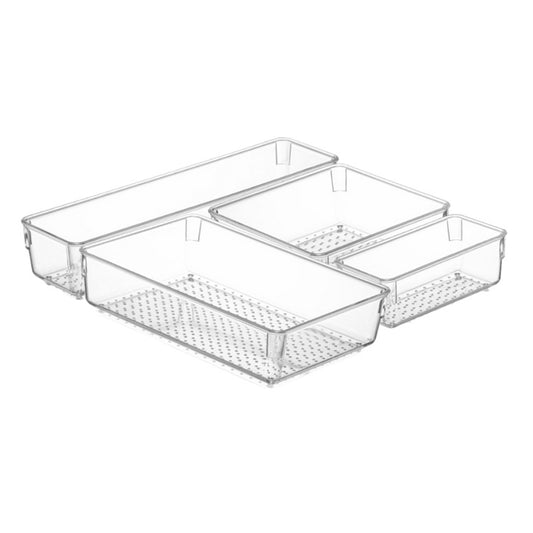 4-Piece Acrylic Cosmetics Organizer Set