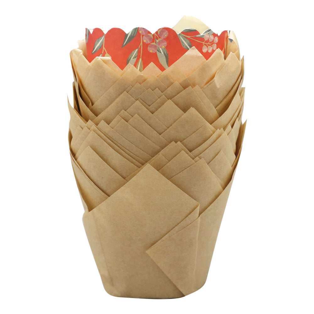 Light Brown Tulip Cupcake Liner 50Pcs Set