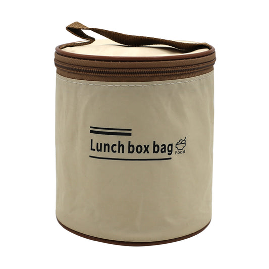 2Pcs Lunch Box Set With Round Brown Bag