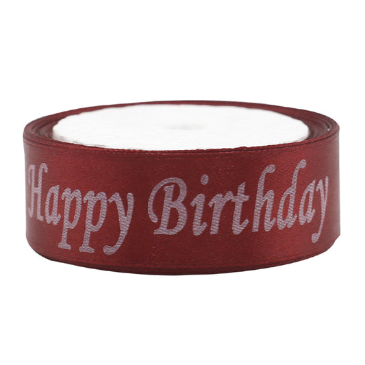 Happy Birthday Printed Ribbon Red