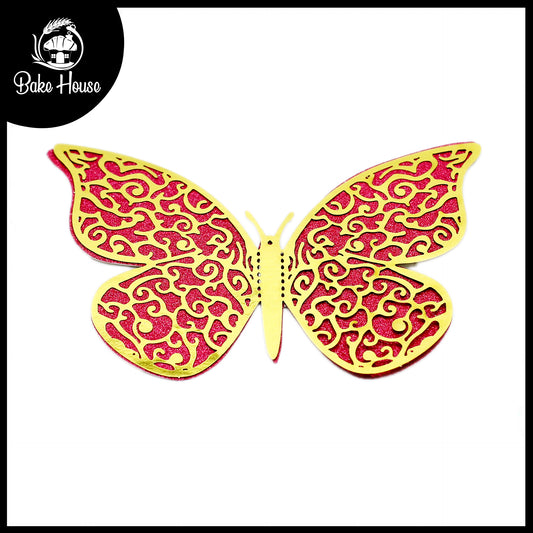 3D Peach Color Butterflies For Decoration 12Pcs Pack