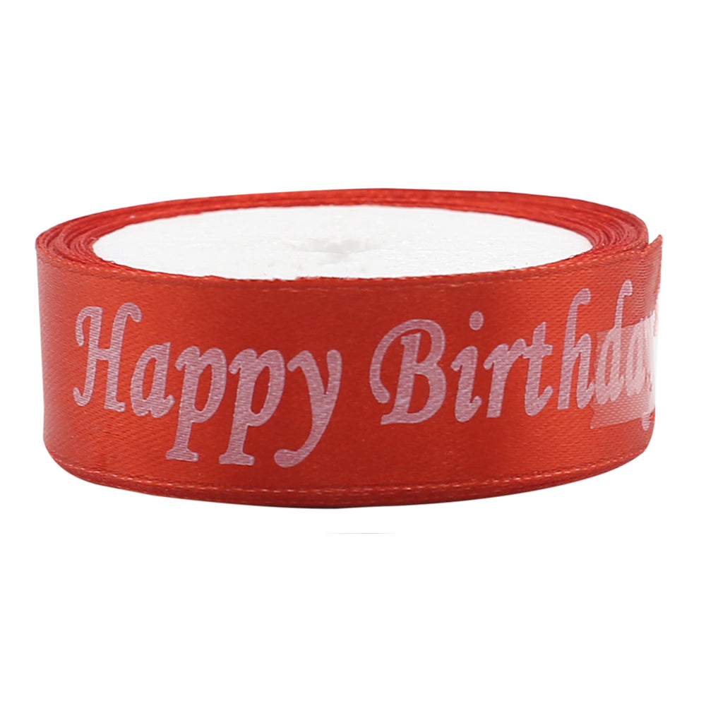 Happy Birthday Printed Ribbon Red