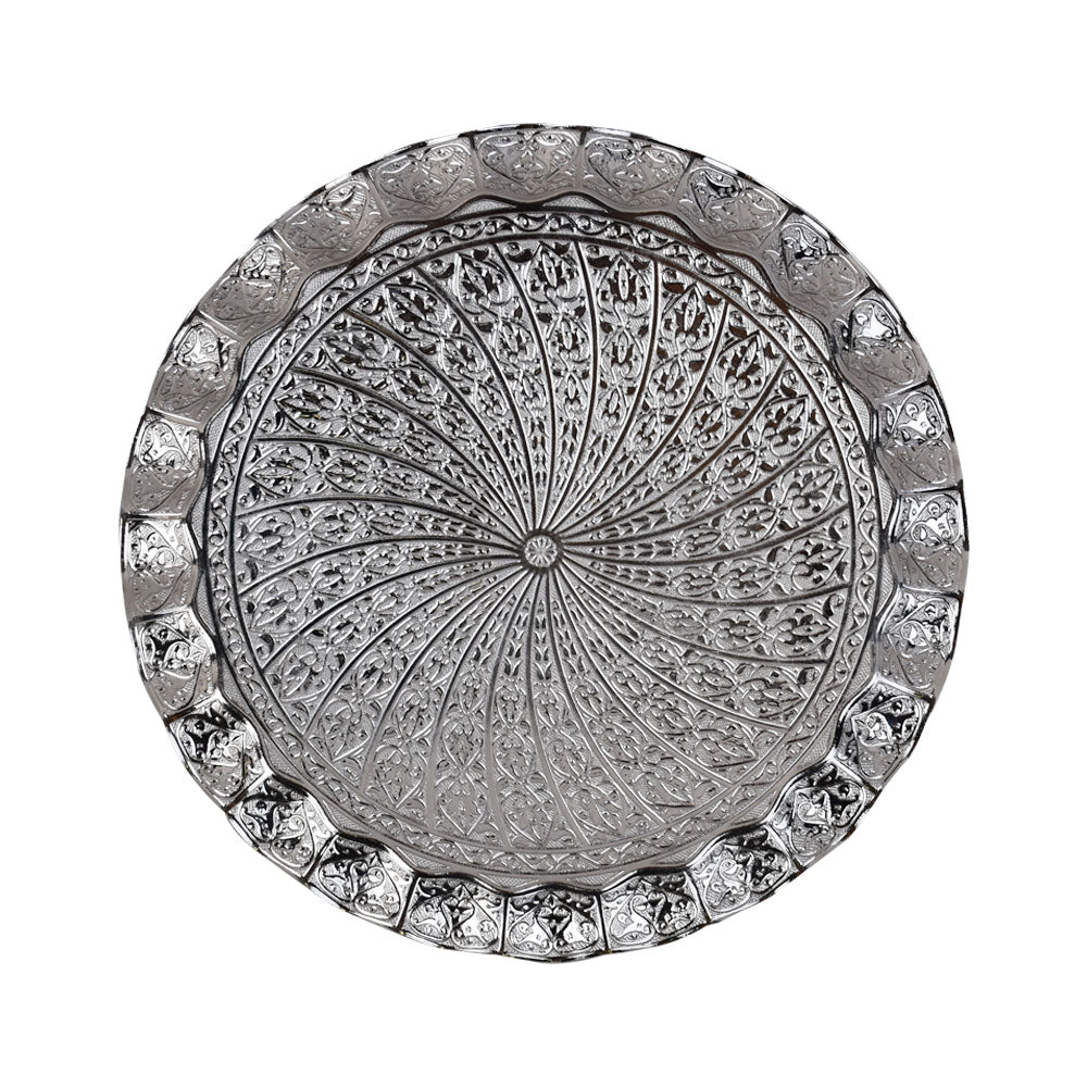 Vintage Sena Turkish Brass Round Serving Tray