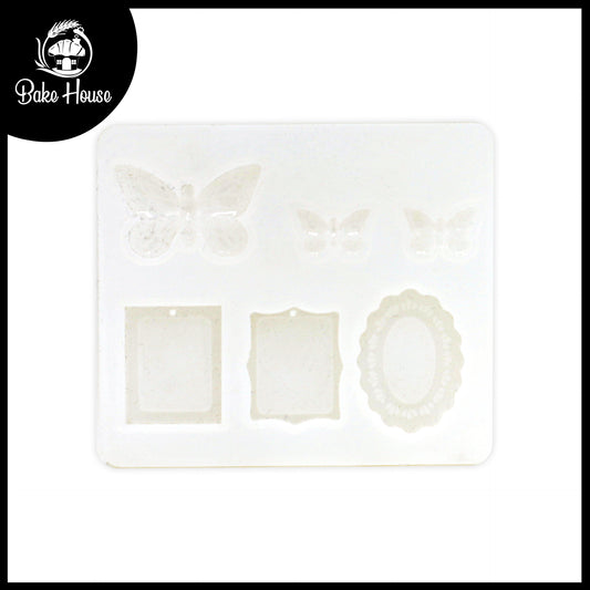 Butterfly And Frame Fondant mold 6 cavity