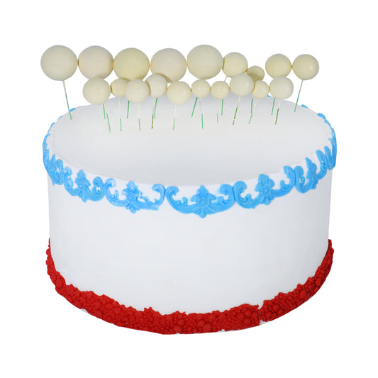 Artificial Creamy White Faux Ball Topper 20Pcs Set