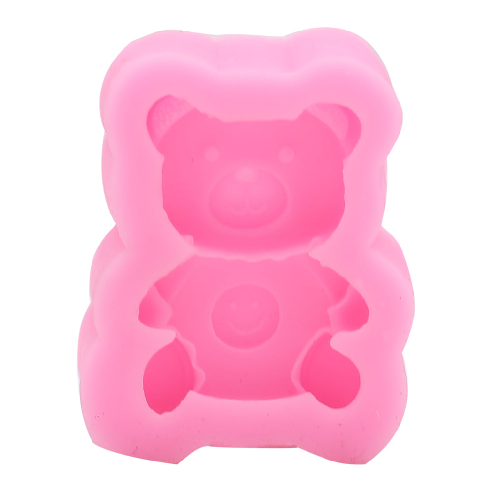 Teddy Bear With Emoji Silicone Fondant Mold