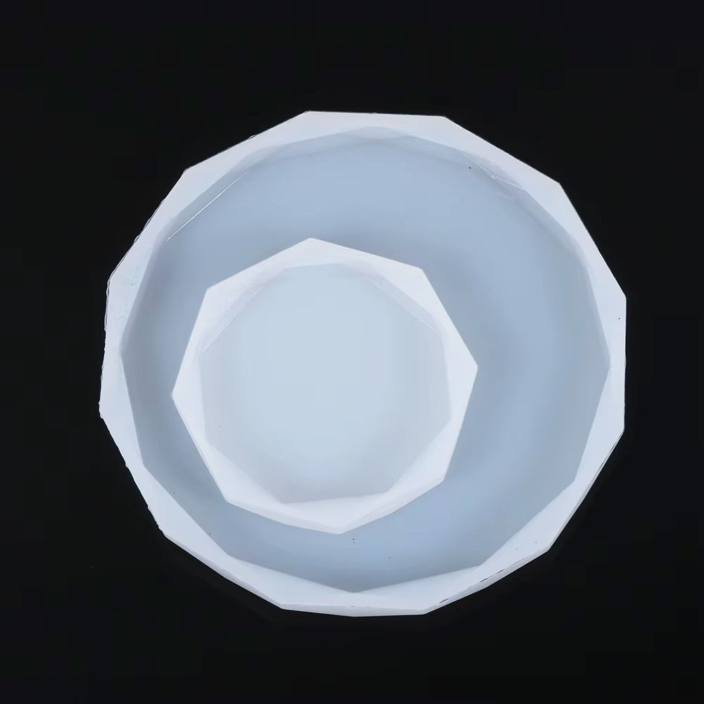 Round Diamond Cut Silicone Chocolate Mold 2 Pcs Set