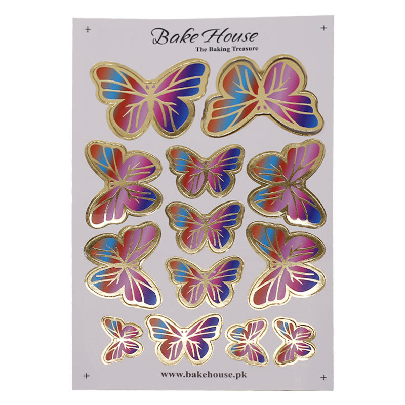 Multicolor Butterflies Cake Topper 13 Pcs Pack