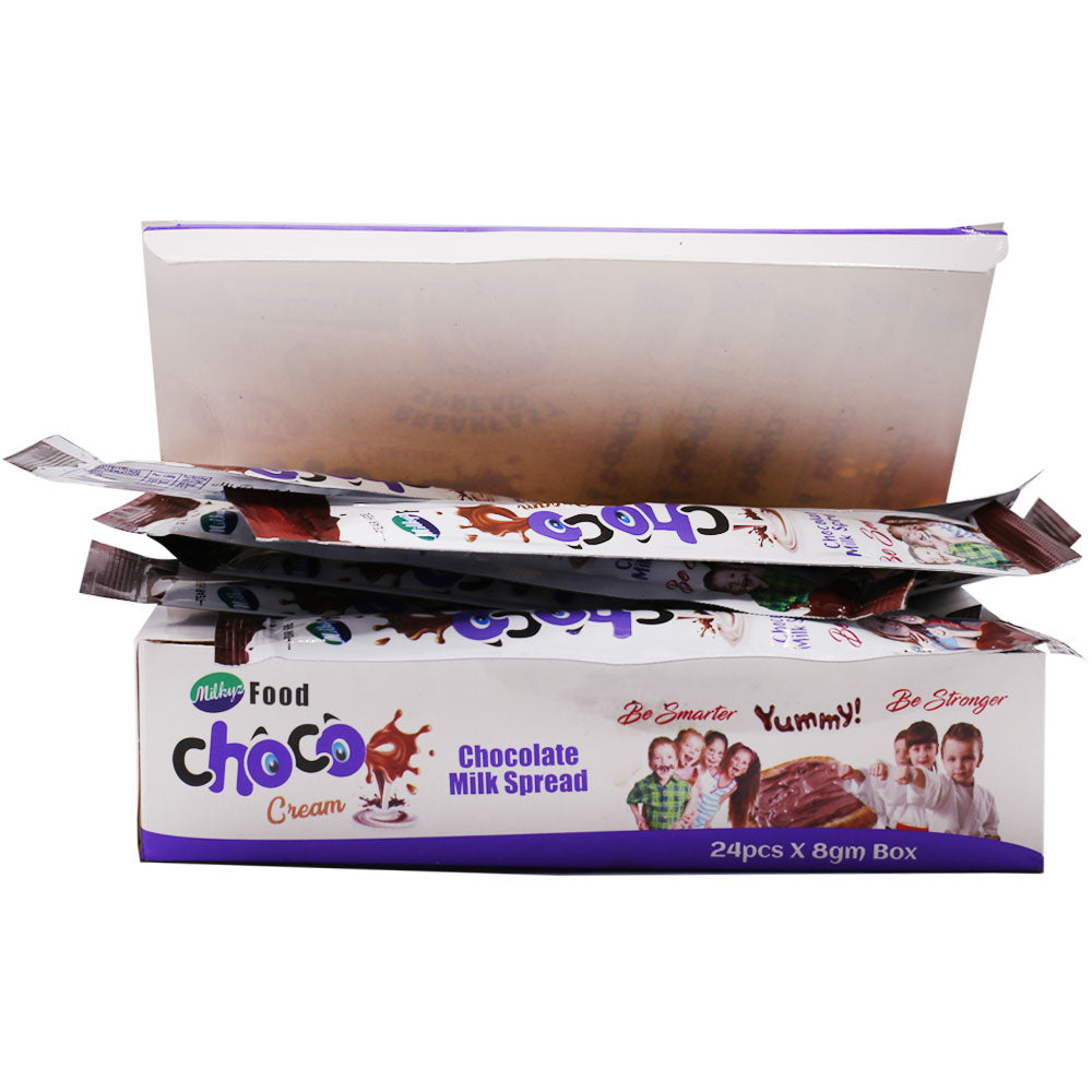 Milkyz Food Choco Cream Chocolate Milk Spread 8g Sachet 24 Pcs Box