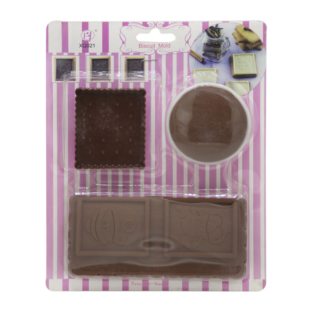 Snowman Theme Biscuit Chocolate Silicone Mold 6 Cavity